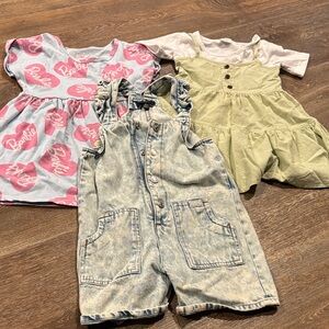 Barbie Dress and Denim Overalls Set